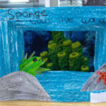 Close up of a tunnel book by Pembroke Elementary School fifth and sixth graders